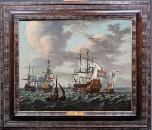 Abraham Storck - schilderij met voorstelling van het linieschip Groot Frisia, het vlaggenschip van Tjerk Hiddesz de Vries